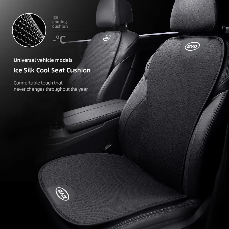 Auto Sitz Pad Rückenlehne Matte Eis Seide Flachs Sitzkissen Abdeckungen Für BYD Tang F3 E6 Atto3 Yuan Plus Song Max f0 G3 I3 Ea1 Dmi 2din