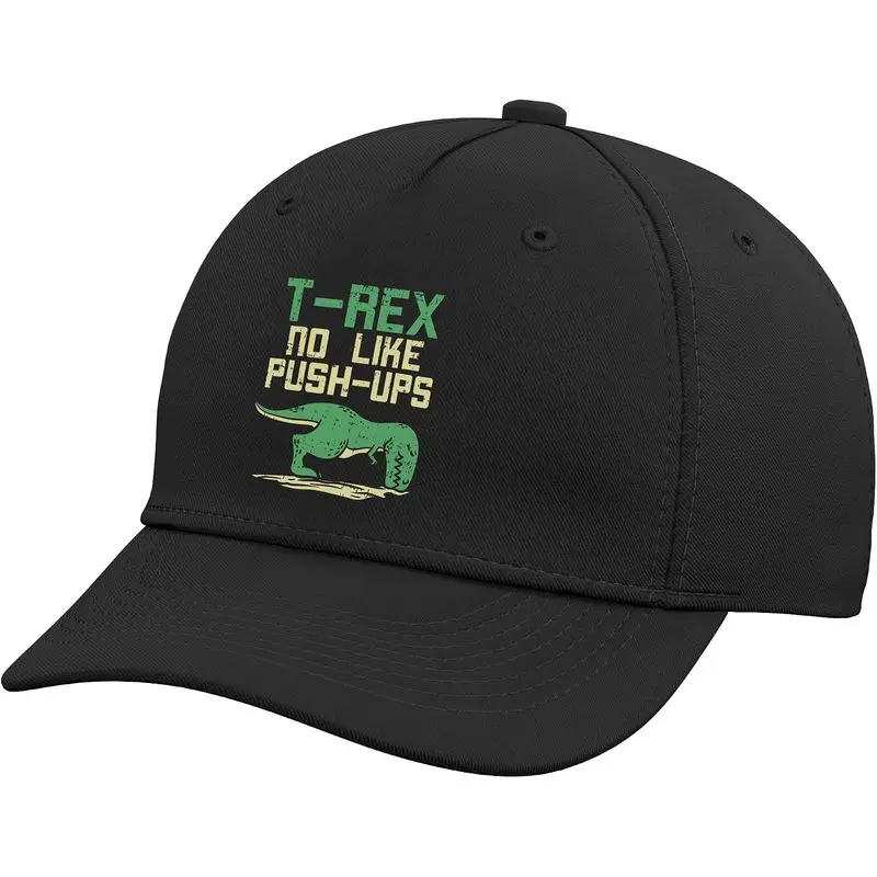 T-Rex No Like Pushups Funny Dinosaur Gym Workout Fit Muscle Adjustable Baseball Hat