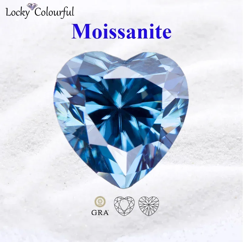 Moissanite Heart Shape A Group Style Multiple Colors VVS1 DIY Charms Beads for Jewelry Earrings Making with GRA Certificate