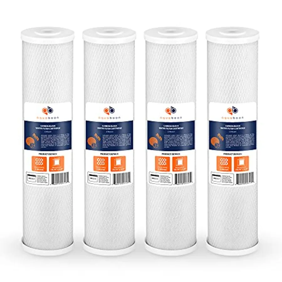 

Сменный угольный фильтр для воды - 5 микрон, 20 x 4,5 дюйма - Картридж для фильтра воды CTO с угольным блоком для всего дома, совместимый с