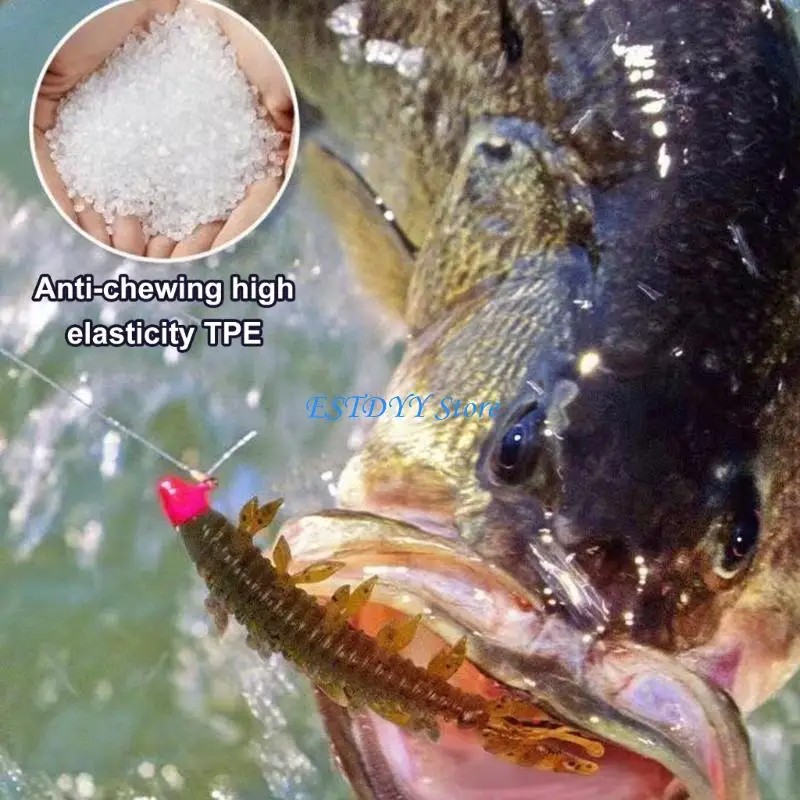 G6DE الطعوم الاصطناعية TPE تتميز طعوم الصيد بتصميم ذيل منحني يعزز الطفو لجذب الأسماك #6