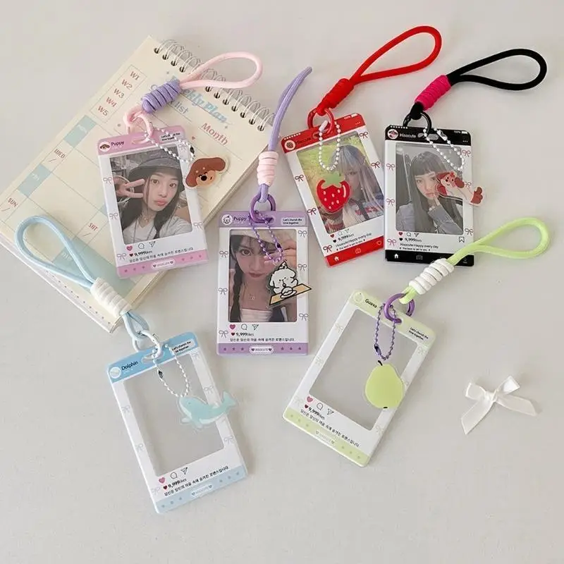 

Korean Popular Photocard Holder with Keychain,Plastic Photo Card Sleeve Credit Card Holder Protector Gifts 20CA