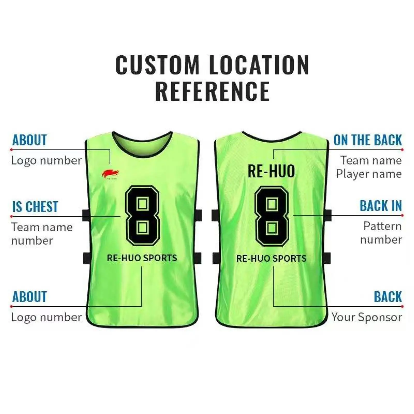 12PCS Football Training Vests （M-XL） Mesh Scrimmage Pinnies for Soccer Basketball Volleyball Rugby Team Sports Practice Jerseys image 4
