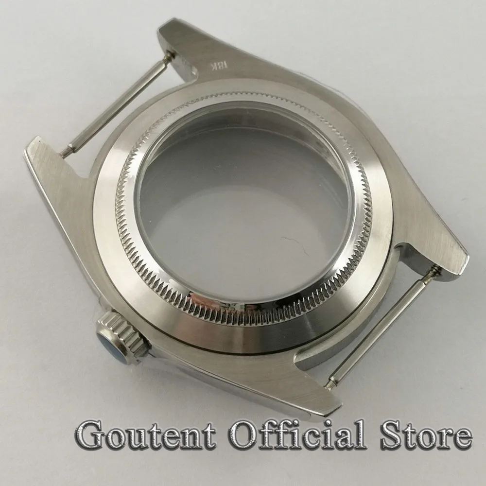 36mm/39mm Silver Sapphire Watch Case Green Glass Gasket For NH35 NH36,MIYOTA8215/821A,2813 3804,ETA 2836 2824 Movement