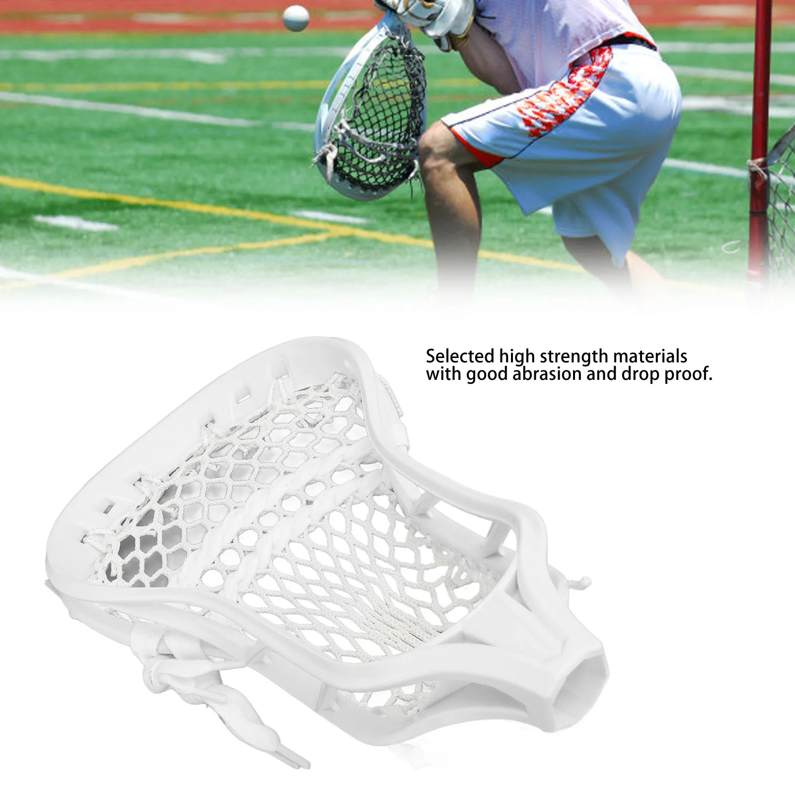 Professional Lacrosse Stick Head Replacement Durable Nylon Lacrosse Camber Head High Strength Nylon Strung Lacrosse Head