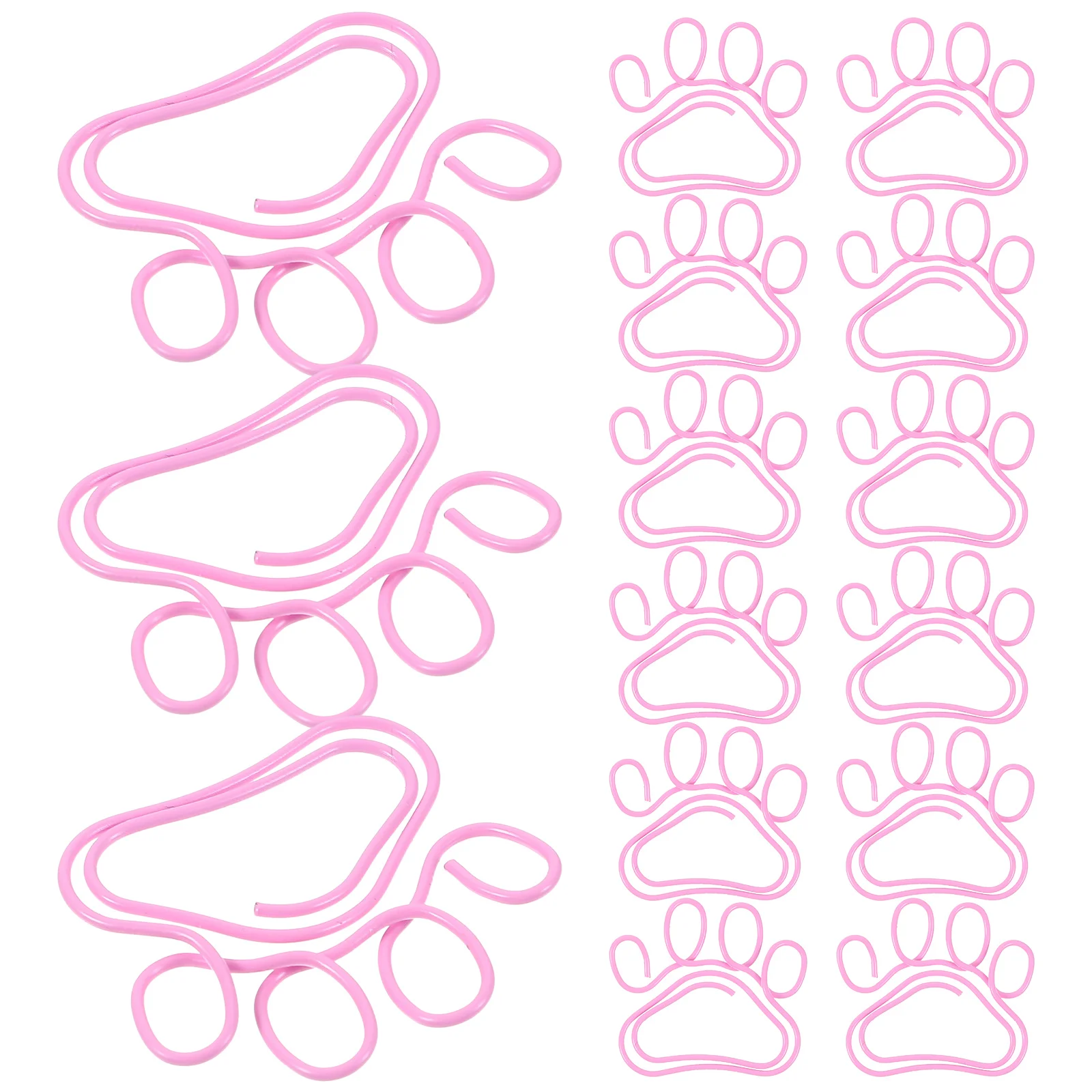 

20 Pcs Lined Notes Cartoon Paw Print Paper Clip Clips Metal Office Document Wall