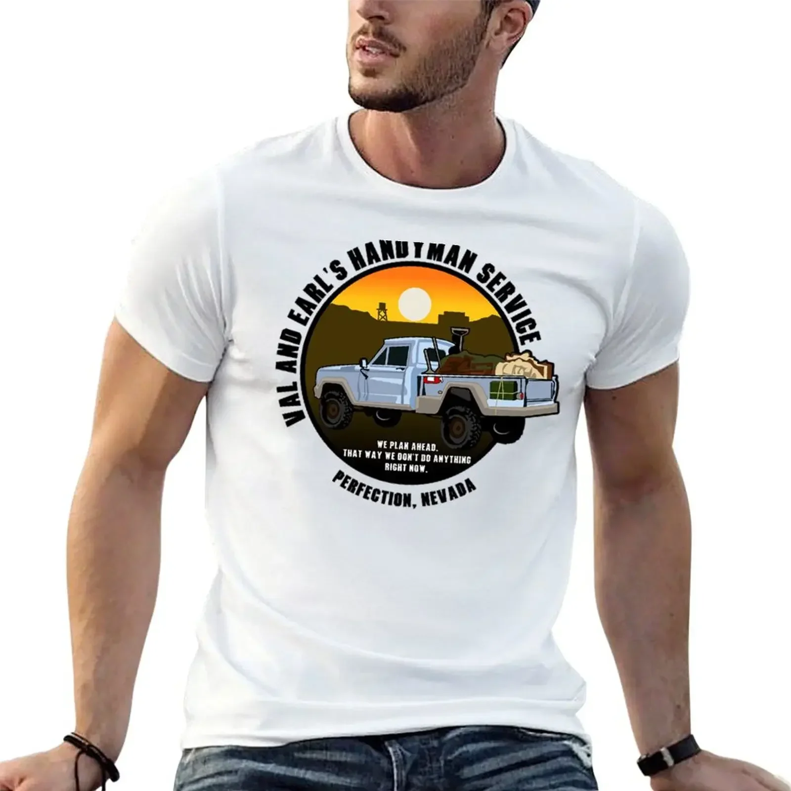 Tremors Val and Earl s Handyman Service T-Shirt blanks custom shirt Men's cotton t-shirt