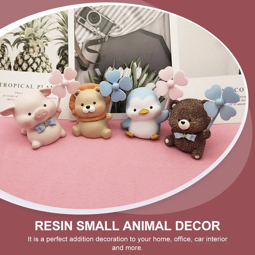 

1pc Small Animal Decor Resin Craft For Car Interior Home Desktop Cabinet Decoration Cartoon Ornament Compact Indoor Figure
