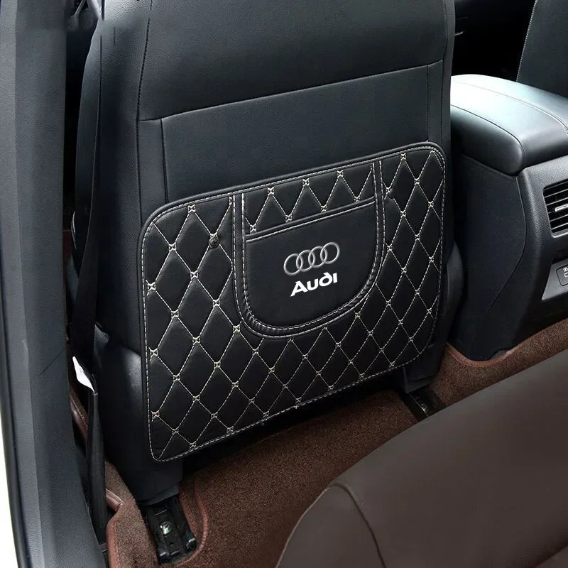 1Pcs For Audi Quattro Sline A3 A4 A6 Q5 A1 Q3 Q2 Q8 A7 TT Car Seat Backrest Anti Kick Pad Auto Interior Accessories 2023 Styling