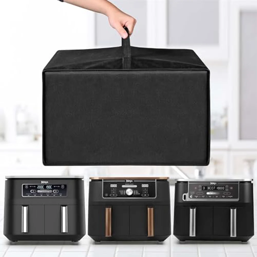 Air Fryer ฝาครอบกันฝุ่นทนความร้อน 600D วัสดุไนลอนกันน้ําพร้อมที่จับเครื่องใช้ในครัวหม้อความดันไฟฟ้าอะไหล่