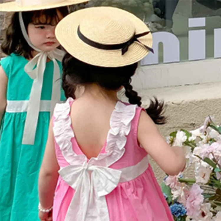 INS Children's Cao Cao Sun Hat French Black Bringing Girl Baby Baby Hair Hamp Hep Wind Outdoor Travel Elegant Resort Hat