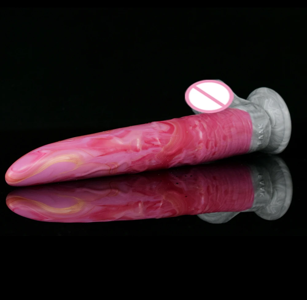 FAAK Gory Raw Meat Color Deer Dildo With Suction Cup Silicone Animal Penis Flexible Female Masturbator Anal  Massage Sex Toys