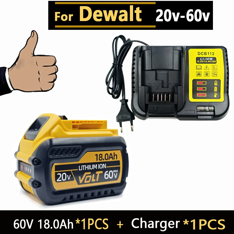 Pro DEWALT 12,0 Ah/18,0 Ah, max. 20 V, max. 60 V, lithium-iontové baterie, vhodné pro DCB609, DCB184, DCB206, DCB200, DCB204, DCB205 - náhled 6