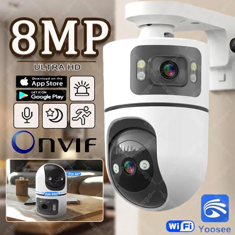 yZ[zYOOSEE 8MP X}[g WiFi IP J fAYXN[ ̌m ǐ oI[fBI Onvif PTZ ZLeBJ CCTV