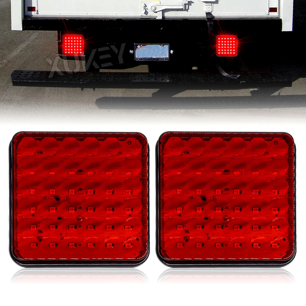 Universal 24V Rear Bumper Fog Running Light Super Bright Red 36LED Driving Lighting Tail Lamp for Car Truck Trailer Bus RV Lorry