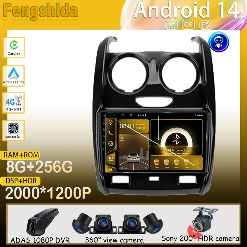 

Car Android For Renault Duster 2015 - 2021 For LADA Largus 2021 Radio Multimedia GPS Camera DVD Wifi Navigation HDR QLED Stereo