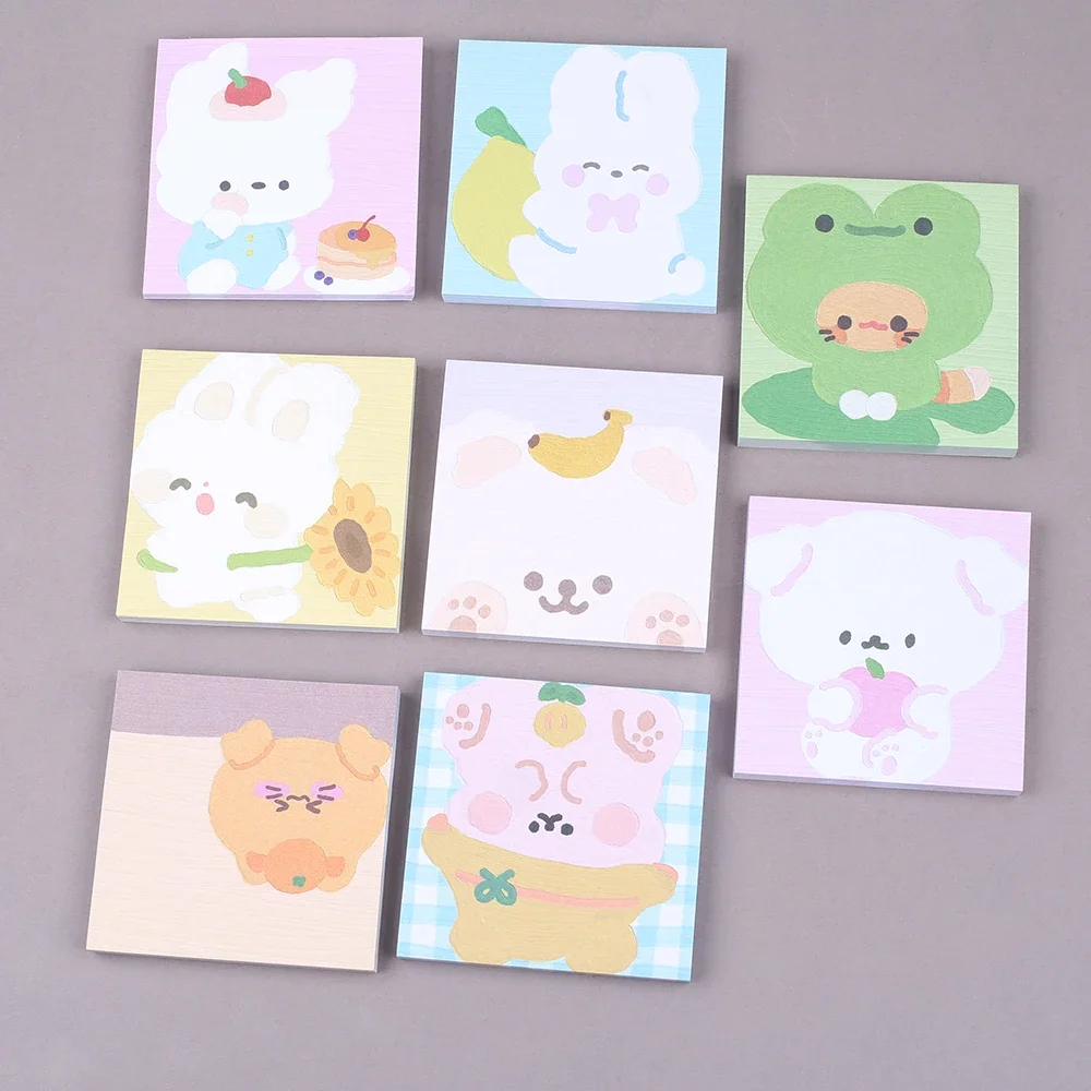 Imagem -02 - Cute Kawaii Sticky Notes Memo Pad Post Notepad Papelaria Escolar Guia Índice Lista de Verificação Lista de Compras Agenda 3d Coisa 10 Conjuntos