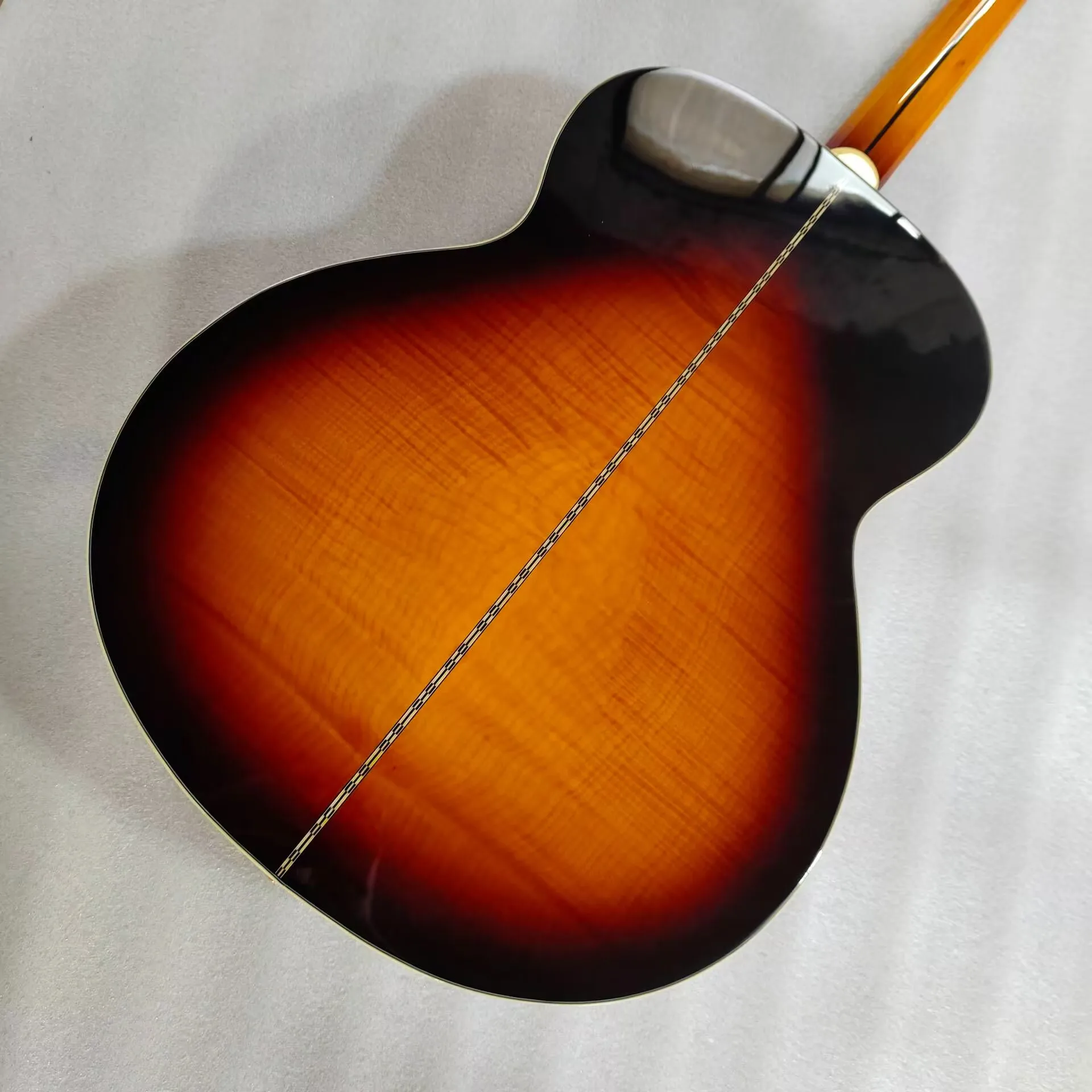 Ulepszona gitara elektryczna Sunburst, klon płomienisty, lite świerk, korpus Jumbo, 43 cale,