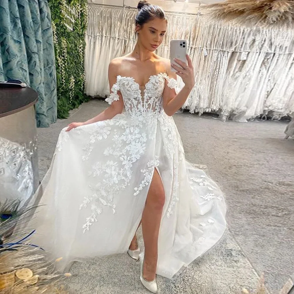 

Customized Wedding Dress 2024 Gorgeous Off Shouler Wedding Gowns 24070227