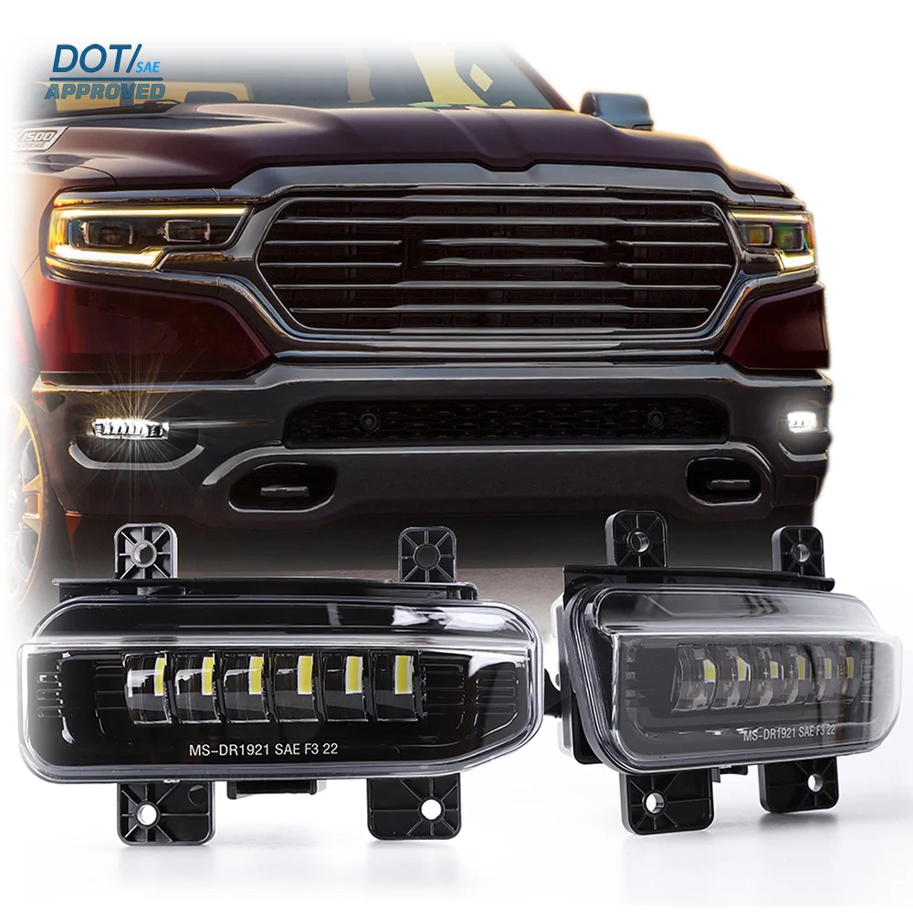 

DOT LED Fog Light For Dodge Ram 1500 2500 3500 4500 5500 2019-2025 Chrysler Pacifica Voyager 2021-2024 Car Lamp Assembly