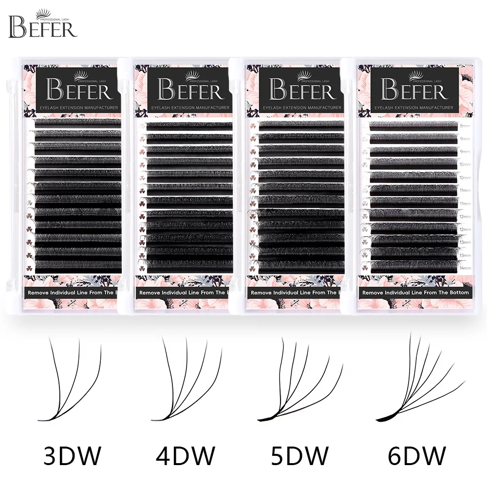 Befer W Shaped Eyelashes Extension Volume Cilios 5D 3D 4D 6D Eyelashes W wysokiej jakości hurtowych dostawców do przedłużania rzęs
