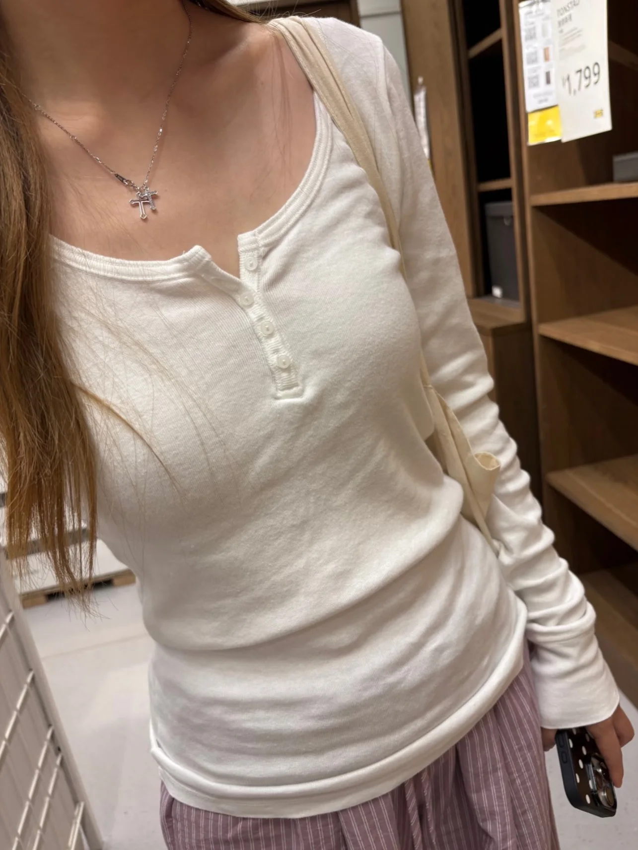 Korean Style Basic Long Sleeve Henry Collar T-Shirt Women's Slim Fit Inner Wear Base Shirt Chic Top for Autumn Season