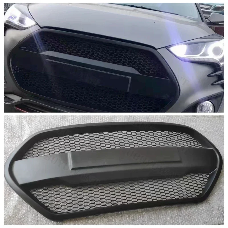 Use For HYUNDAI Veloster (Turbo Only For 1.6T) Carbon Fibre/frp Car Kidney Grill Front Bumper Gloss Black Racing Grill