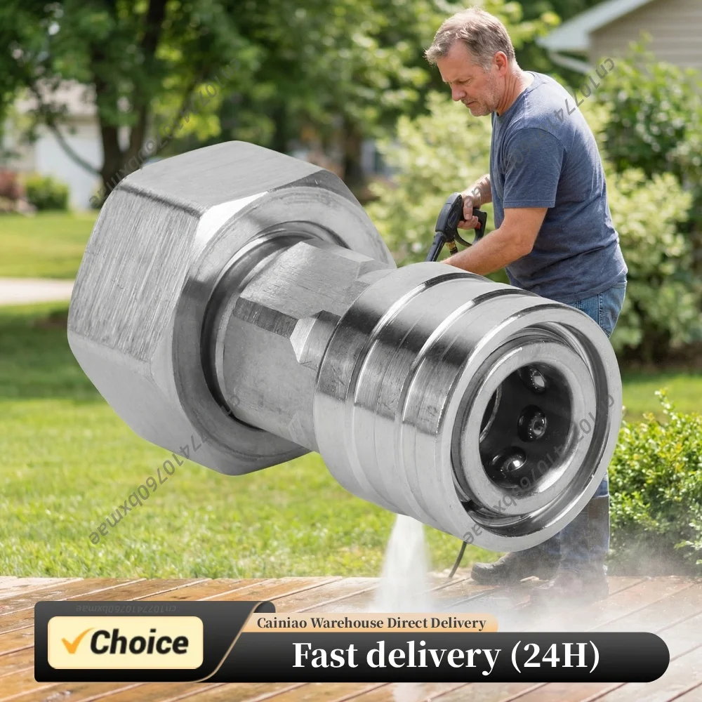 3/4 GHT To 1/4 Quick Connector Stainless Steel Leak-Proof Adapter Convert Water Hose To Power Washer Connector