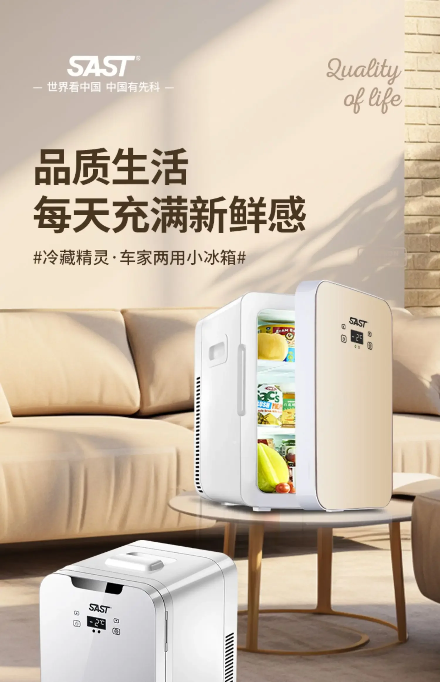 USB/220V Compact and Portable SAST Fridge for Breast Milk Storage, Perfect for Home, Dorm, Beauty Products, Cosmetics, and Car