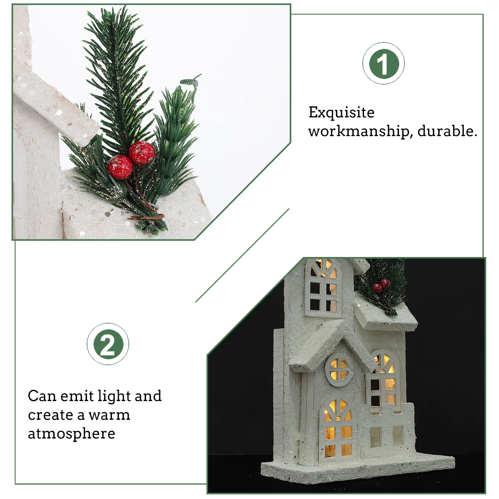 

Luminous Castle naments 71189 Small White Castle Home Office Decor Christmas Wooden Craft Gift Holiday Charm Xmas Adorn