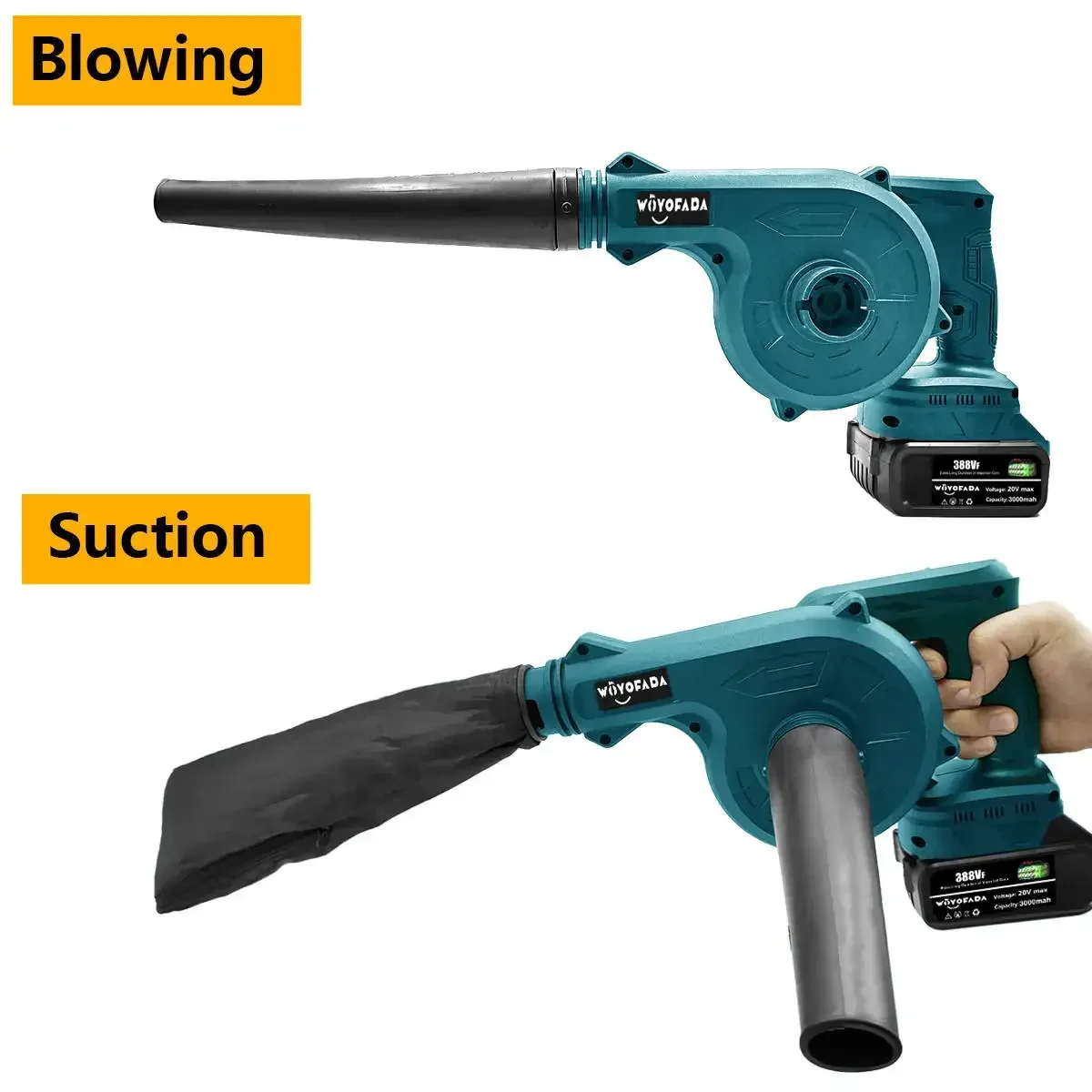 Imagem -06 - sem Fio Elétrico Air Blower Aspirador Sopro e Sucção Coletor de pó Folha Makita 18v Bateria em 1