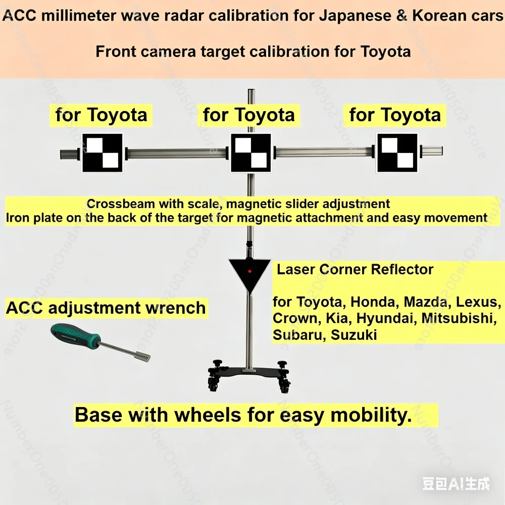 ADAS Calibration Tool with ACC mmWave Radar for Honda,Mitsubishi,Subaru,Suzuki,Kia,Mazda and Front Camera Calibration for Toyota