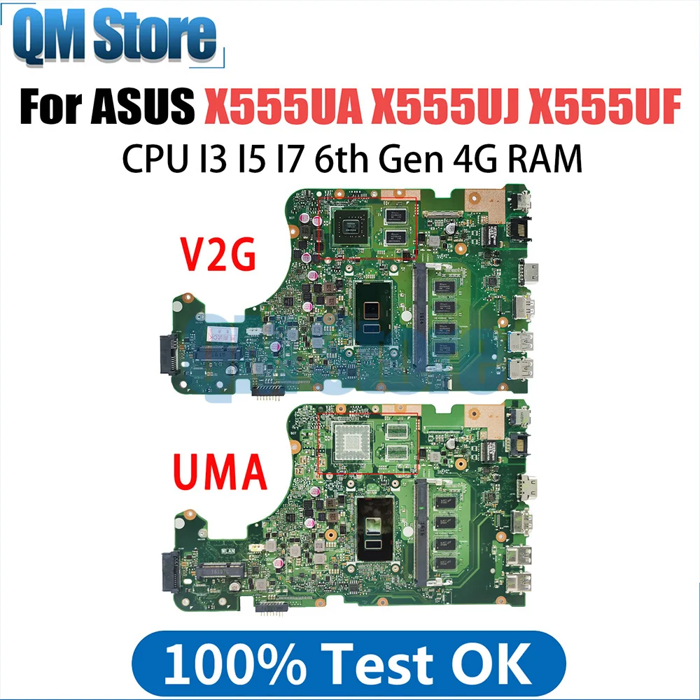 Placa-mãe do portátil Asus, X555UJ, X555UF, X555UA, X555UB, A555UJ, A555UA, A555UB, F555UA, F555UB, F555UJ, DX992U