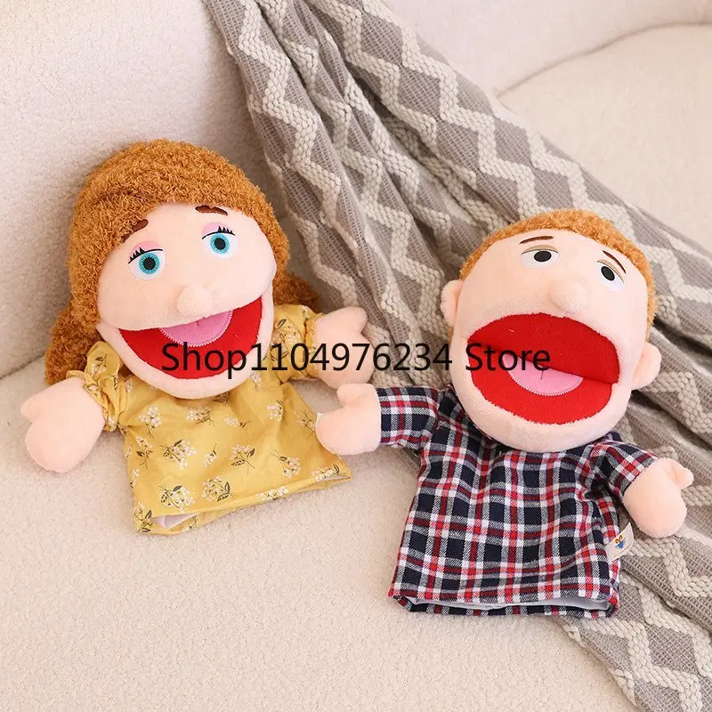 Doce família macio brinquedo de pelúcia boneca pai mãe irmão irmã cosplay boneca de pelúcia brinquedos educativos kawaii mão dedo fantoche