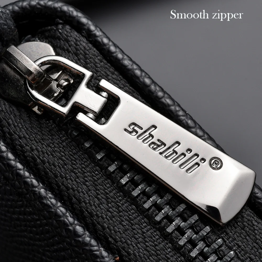 Men's PU Zipper Handbag Large Capacity Long Wallet Clutch Bag Phone Bag Multi Card Card Holder Coin Purse Wallet Double Layer