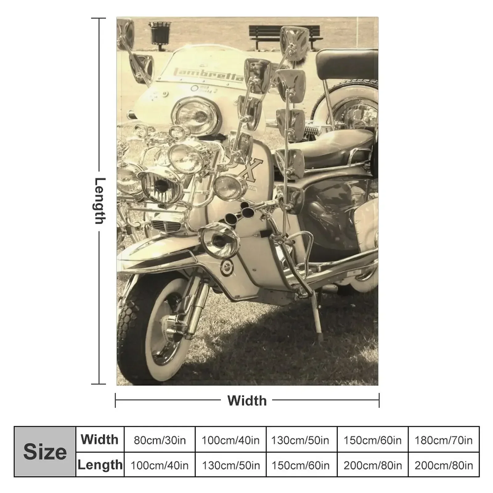 Lambretta Scooter Throw Blanket Furry Extra Large Throw Plush Heavy Giant Sofa sofa bed Blankets