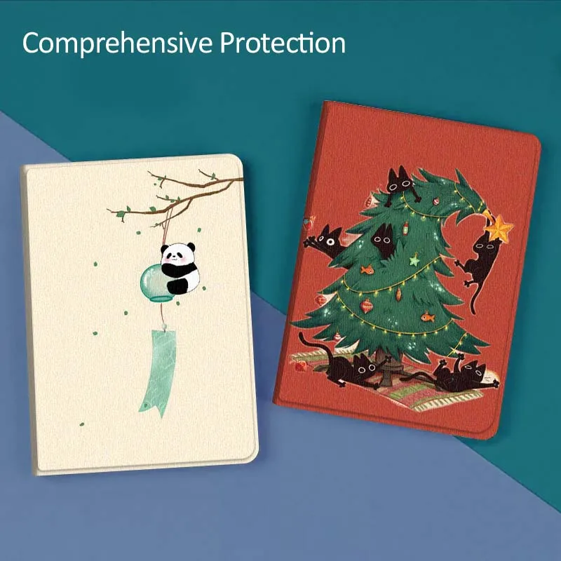 

Мягкий чехол для планшета с изображением кошки, рождественской елки и панды для Huawei MediaPad T5 T10s M6 M5Lite SE Honor Tab 5 6 7 V7 V8 X8a X9a Pro, подарок