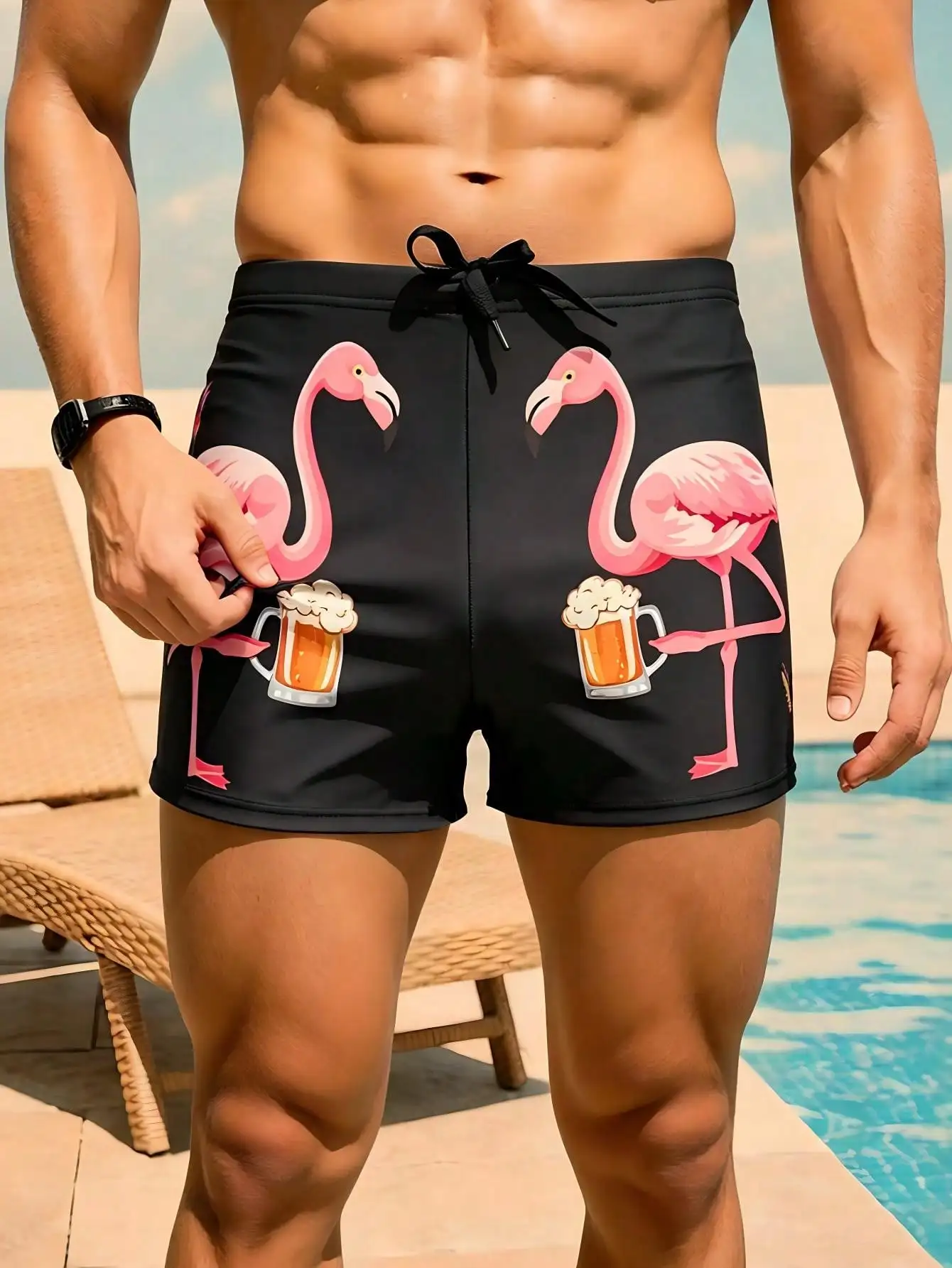 

Latest Outdoor Sports Swim Trunks, Casual Vacation Beach Shorts, High Quality Elastic Swimwear