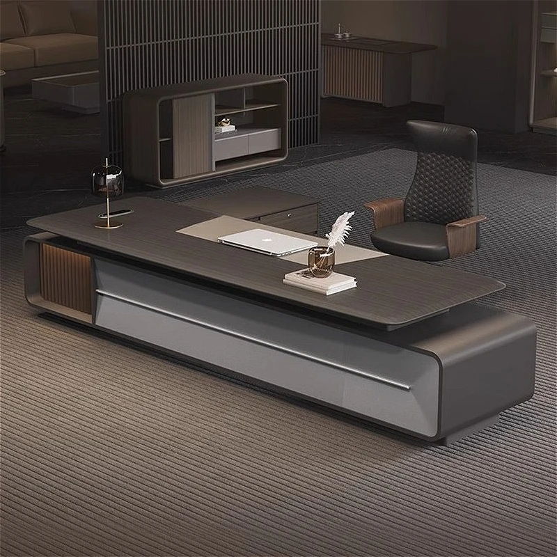 Nordic Luxury Office Desk France Simple France Simple L Shape Desks President Aesthetic Office Furniture Arbeitstisch FYOD