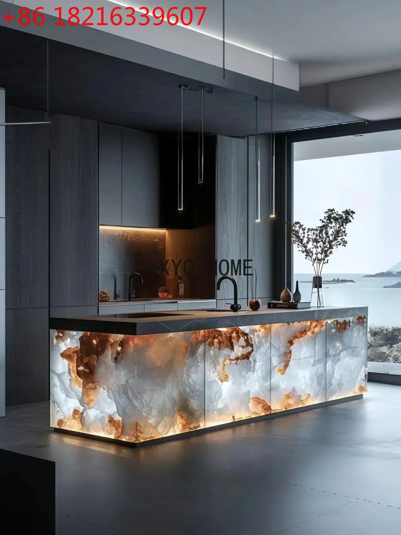 TAO Multifunctional Luminous Jade Kitchen Island High-End Art Advanced Kitchen Kitchen Island