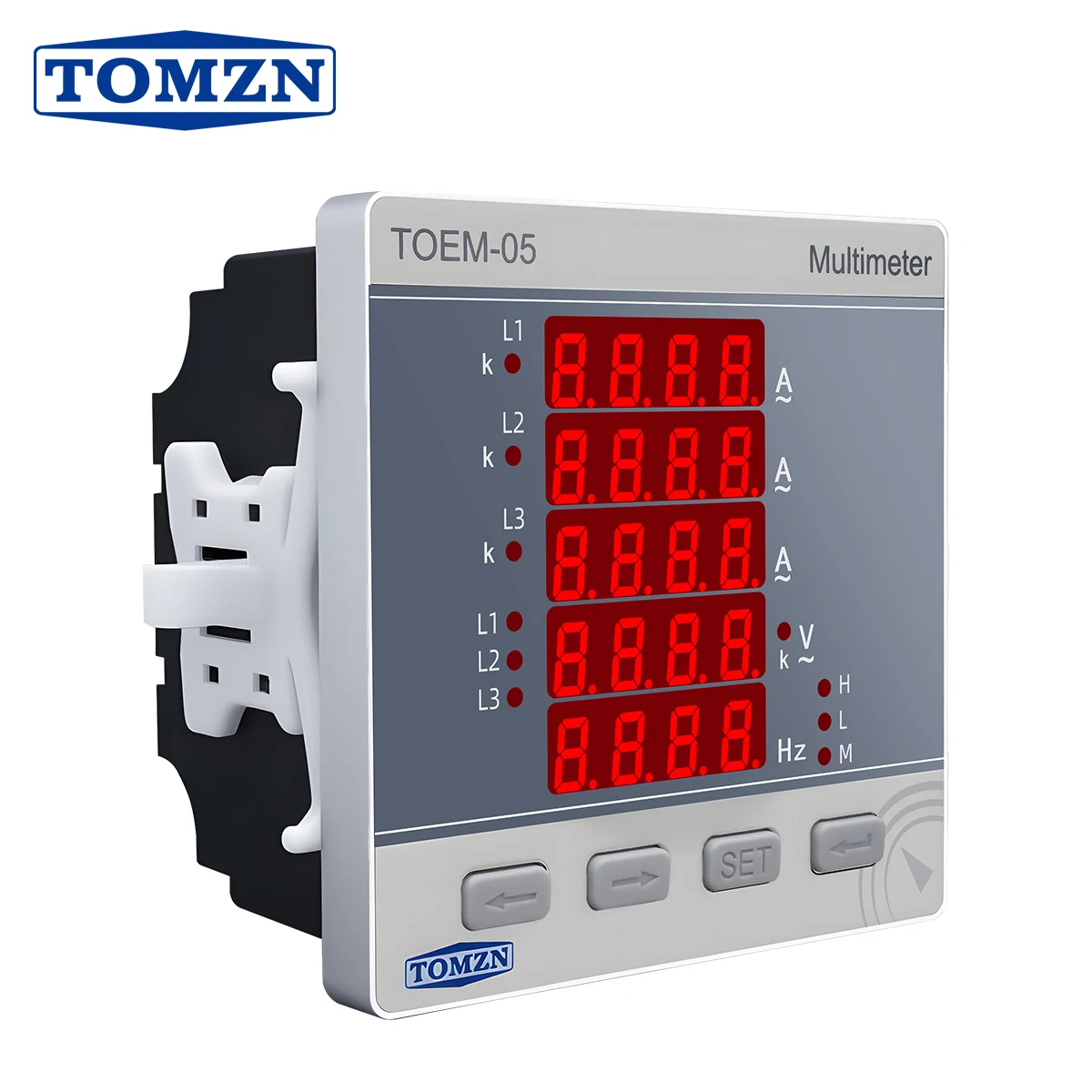 

TOMZN Three Phase Volt Current Frequency Multi-function Meter 3P4L AC/DC 85-265V Line-to-Line Voltage Password Max and Min Value