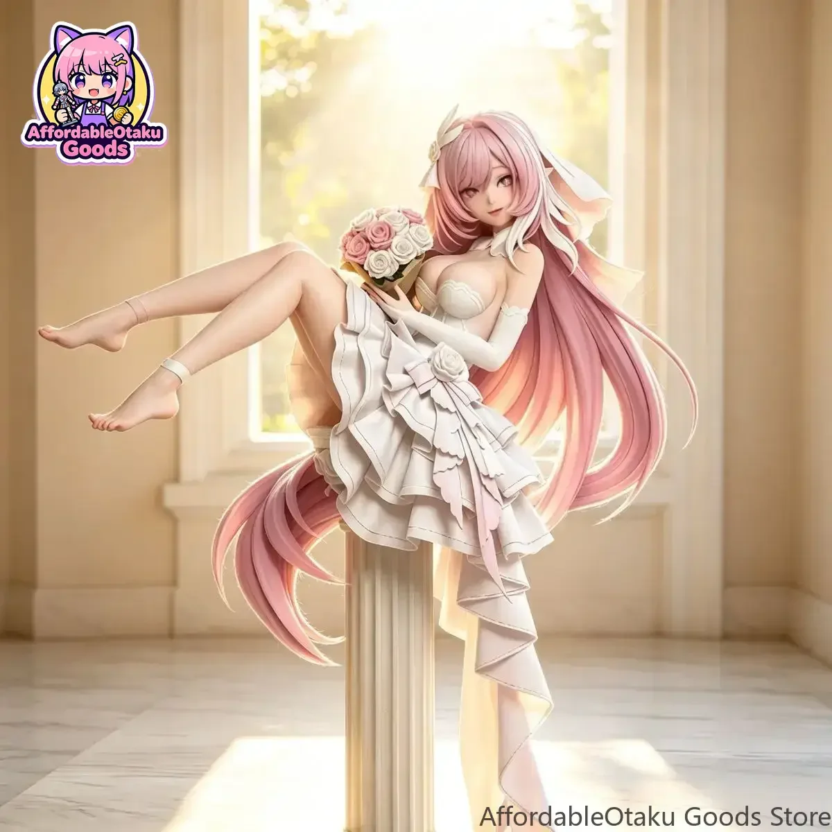 Elysia Bridal Ver. 1/7 – Honkai: Star Rail & HI3 Wedding Dress PVC Figure, Bishoujo Anime Statue Desktop Display