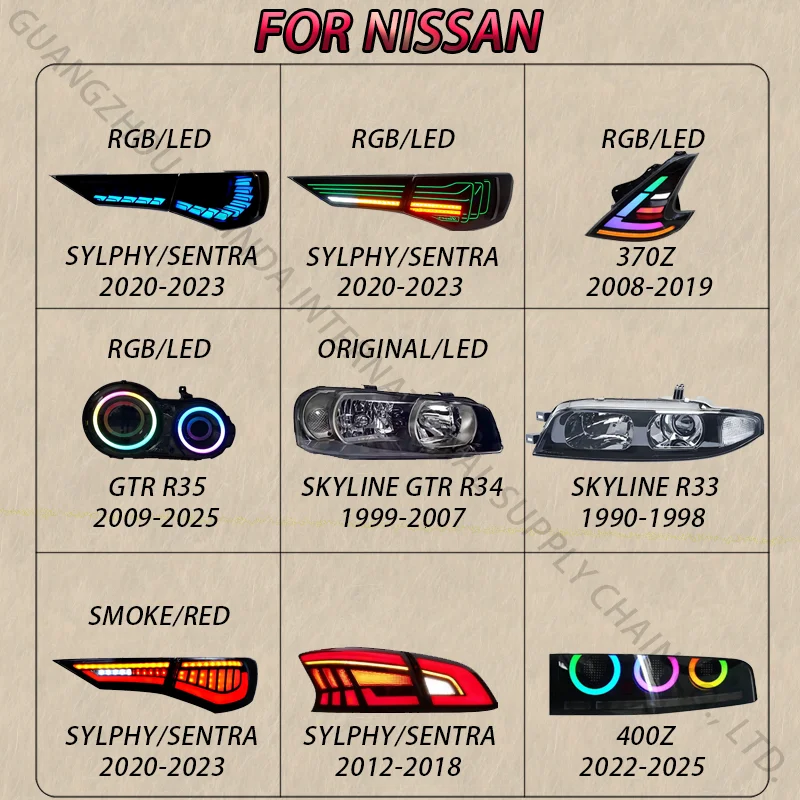 السيارات RGB المصابيح الخلفية الجمعية تعديل أضواء خلفية LED الذيل ملحقات المصابيح لنيسان Z RZ34 400Z Fairlady Z34 2022-2025 #6