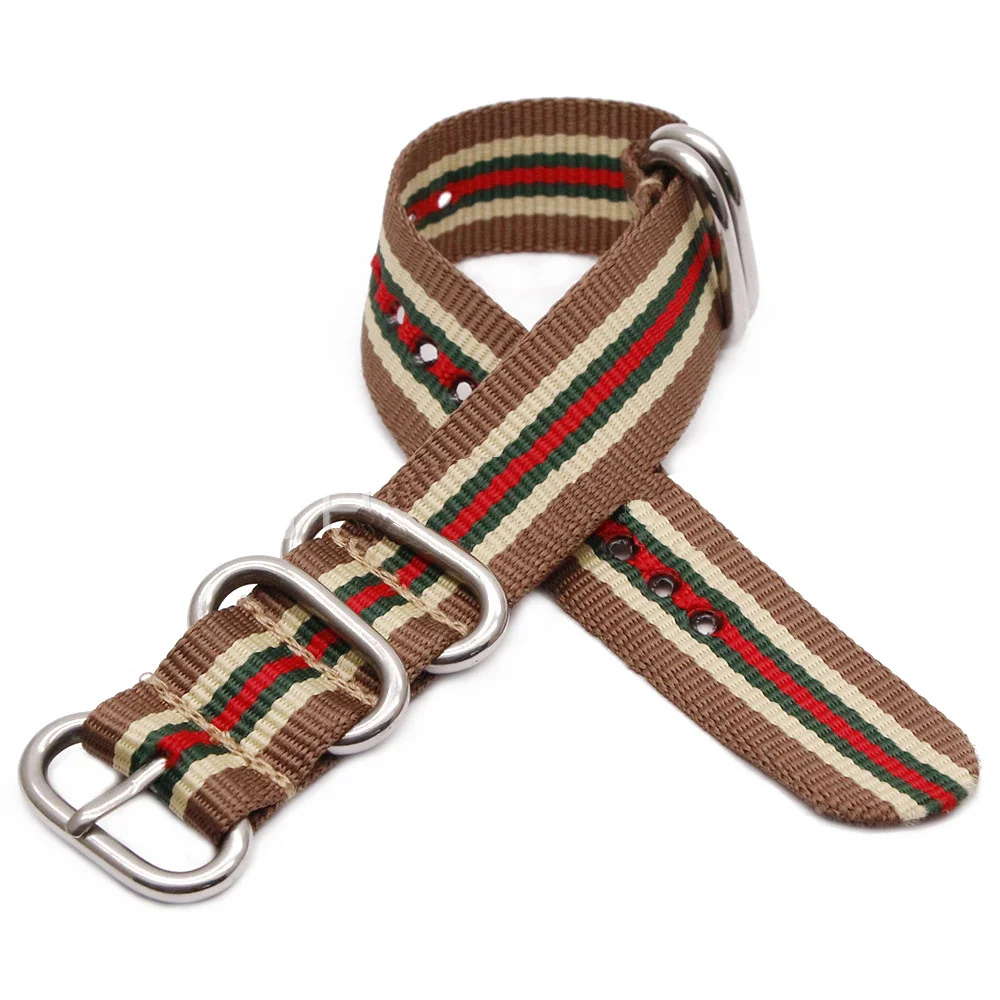 Uhgbsd-Correa de reloj de nailon para seiko, tudor, citizen, color caqui, 22mm, 24mm