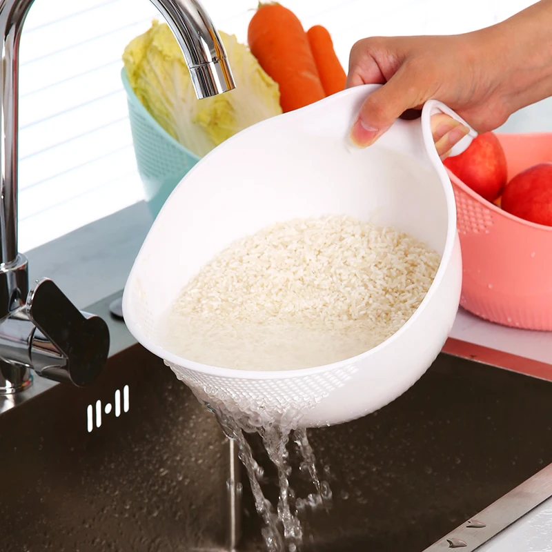 

2Pcs Kitchen Rice Washer, Rice Washing Sieve, Household Plastic Drain Basket, Vegetable Washing Basket, Multi-Function