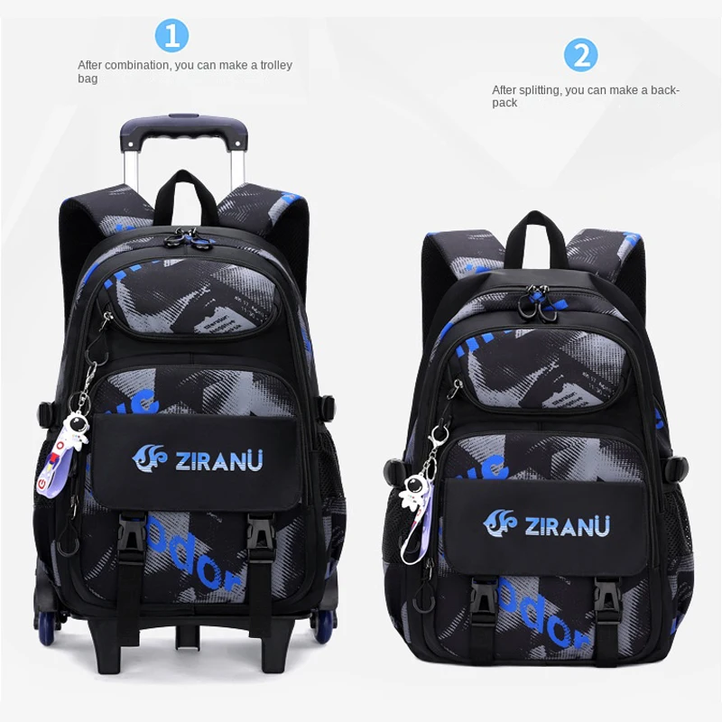 Children School Bag With Wheels School Rolling Backpack Wheeled Bag Students Backpack Kids Trolley Bag For Boys Travel Bag