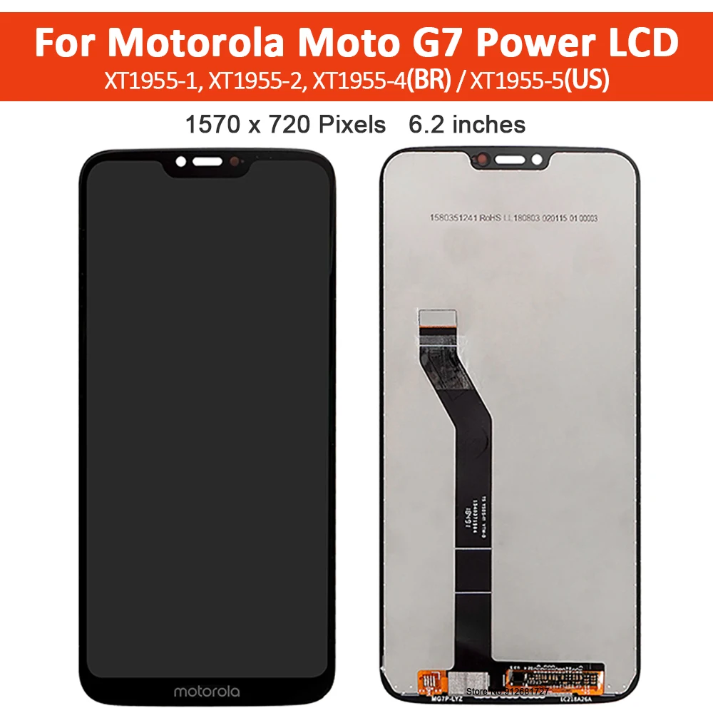 

6.2" IPS LCD For Motorola Moto G7 Power LCD Display Touch Screen Digitizer Assembly For Moto G7 Power XT1955 XT1955-4 Replace