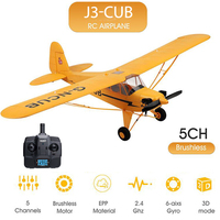 2024 RC Airplane WLtoys A160 Upgrade J3-CUB 5CH Remote Control Plane 3D/6G 1406 Brushless Motor Outdoor Foam Fixed-wing aircraft