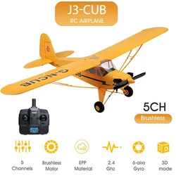 2024 J3-CUB Upgrade WLtoys A160 RC Airplane 5CH Remote Control Plane 3D/6G 1406 Brushless Motor Outdoor Foam Fixed-wing aircraft