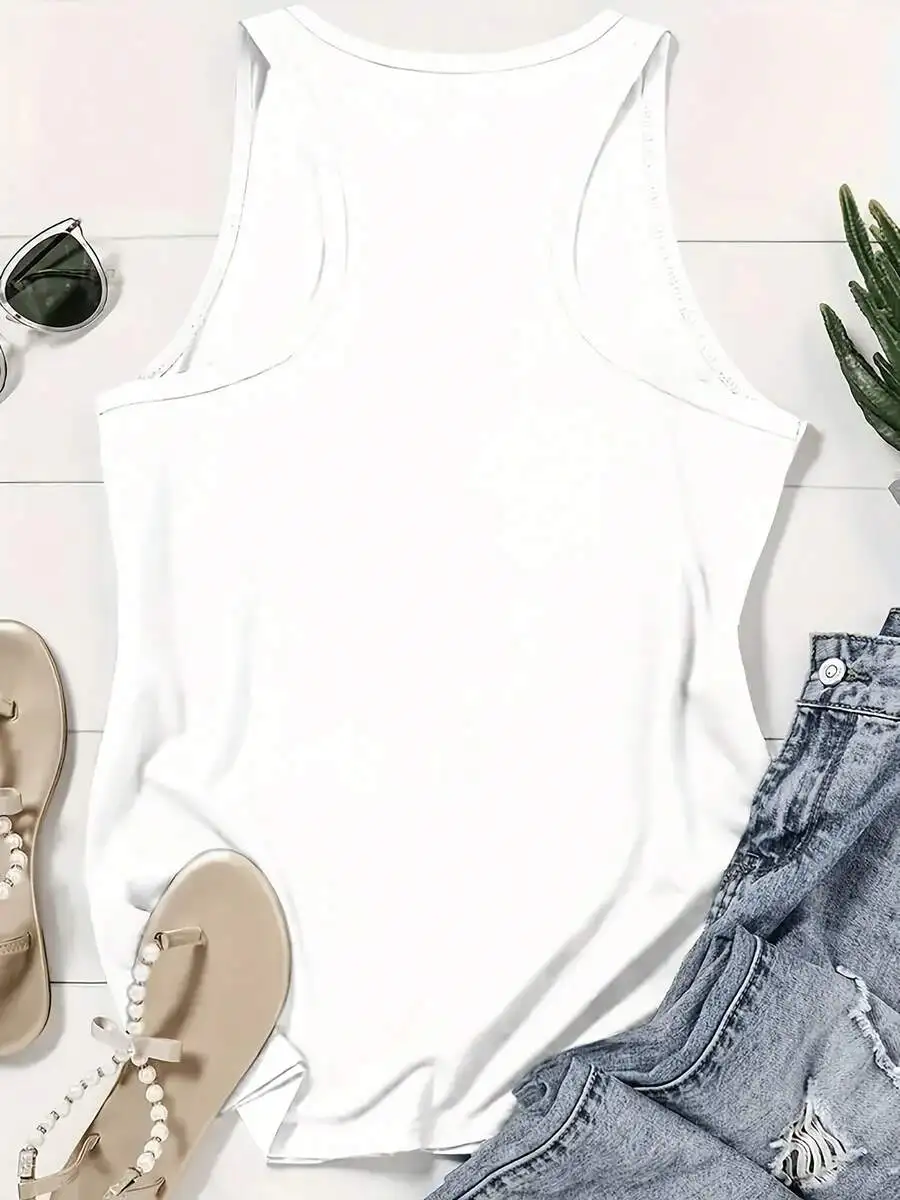 Blusa sin mangas con cuello redondo para mujer, blusa holgada y cómoda para verano, informal, para llevar en capas